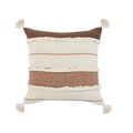 Lr Home LR Home PILLO07695BRWFFPL Sacral Earth Quarry Striped Square Throw Pillow PILLO07695BRWFFPL